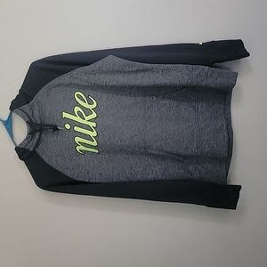 Nike Therma Fit Grey Black Yellow Hoodie Sweatshirt Jacket Size L